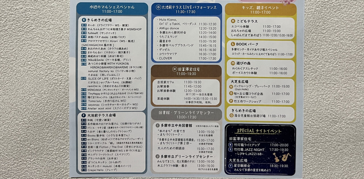 パークライフショーイベントメニュー