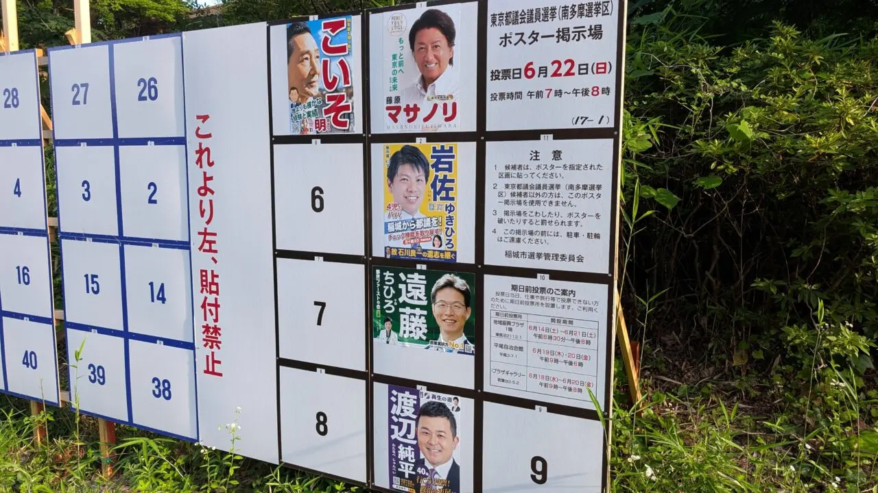 東京都議会議員選挙、南多摩選挙区の候補者一覧